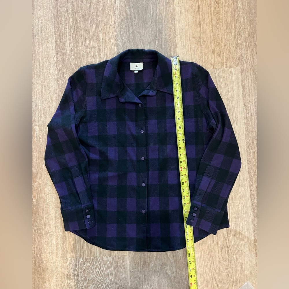 Tuckernuck Aubergine Check Chandler Flannel Size L - Picture 10 of 11